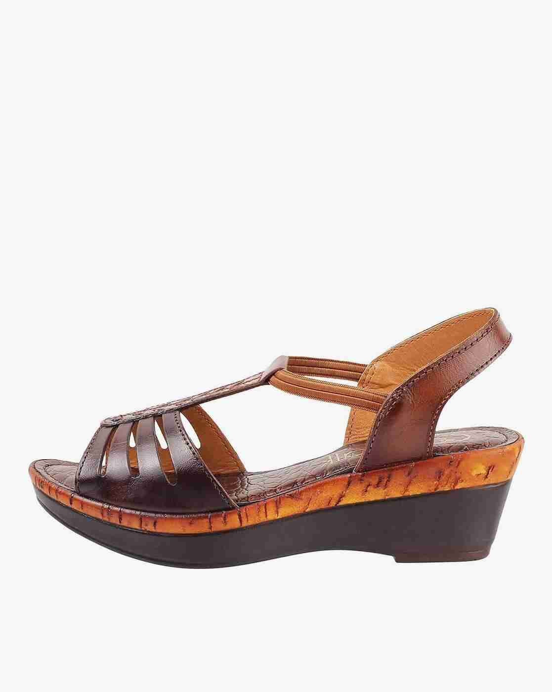 Women Embellished T-strap Wedges