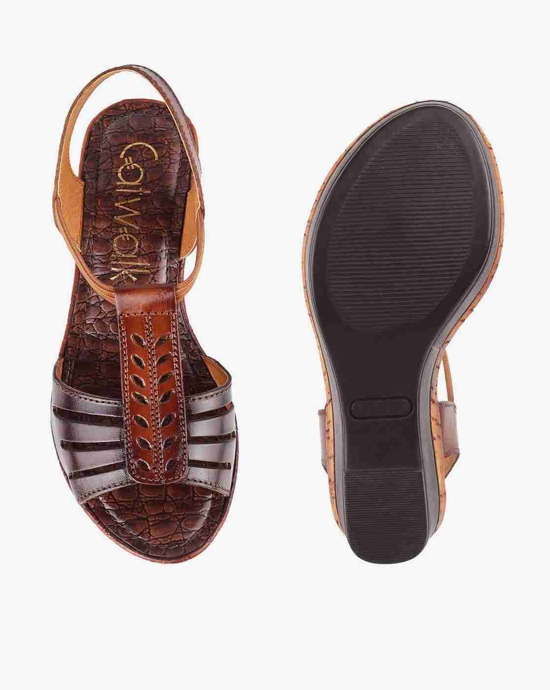 Women Embellished T-strap Wedges