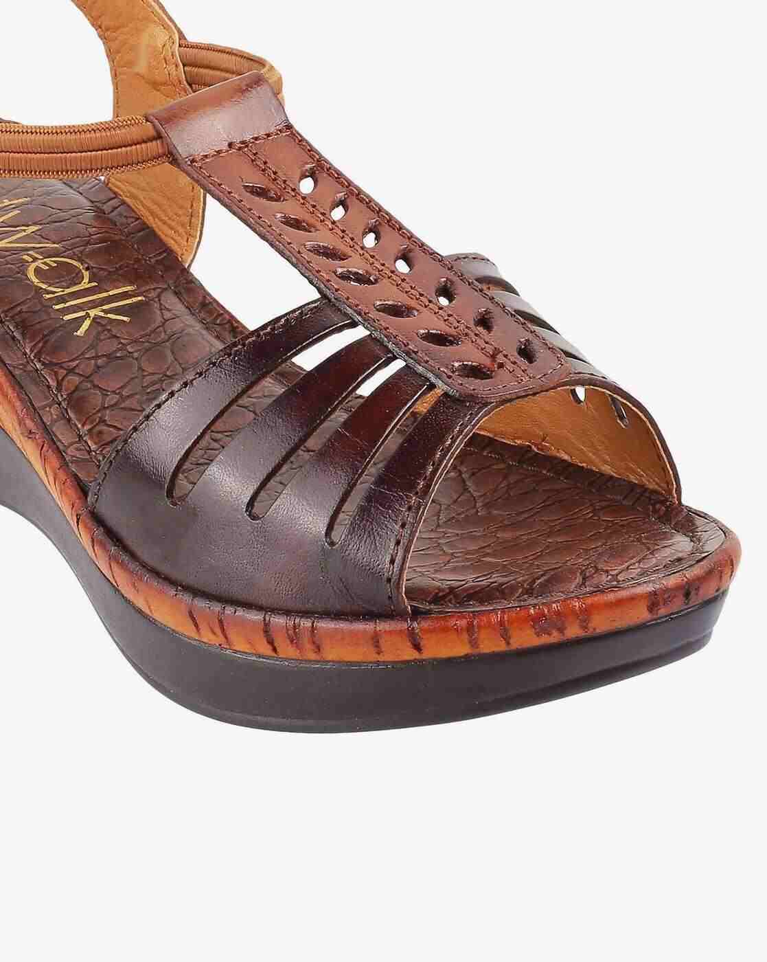 Women Embellished T-strap Wedges