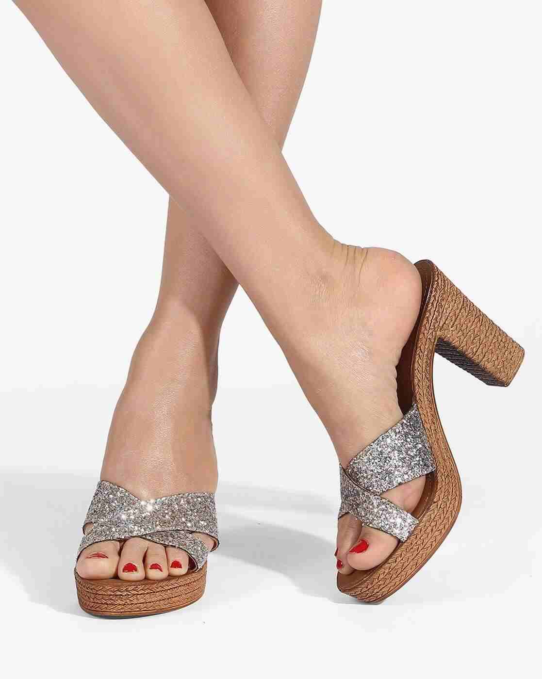 Women Embellished Chunky Heeled Sandals