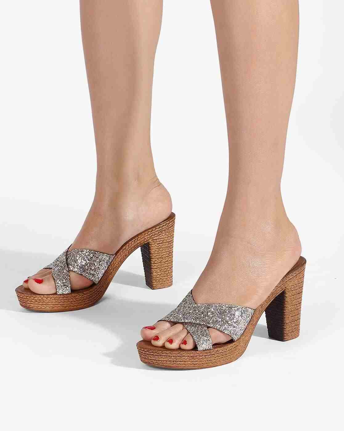 Women Embellished Chunky Heeled Sandals