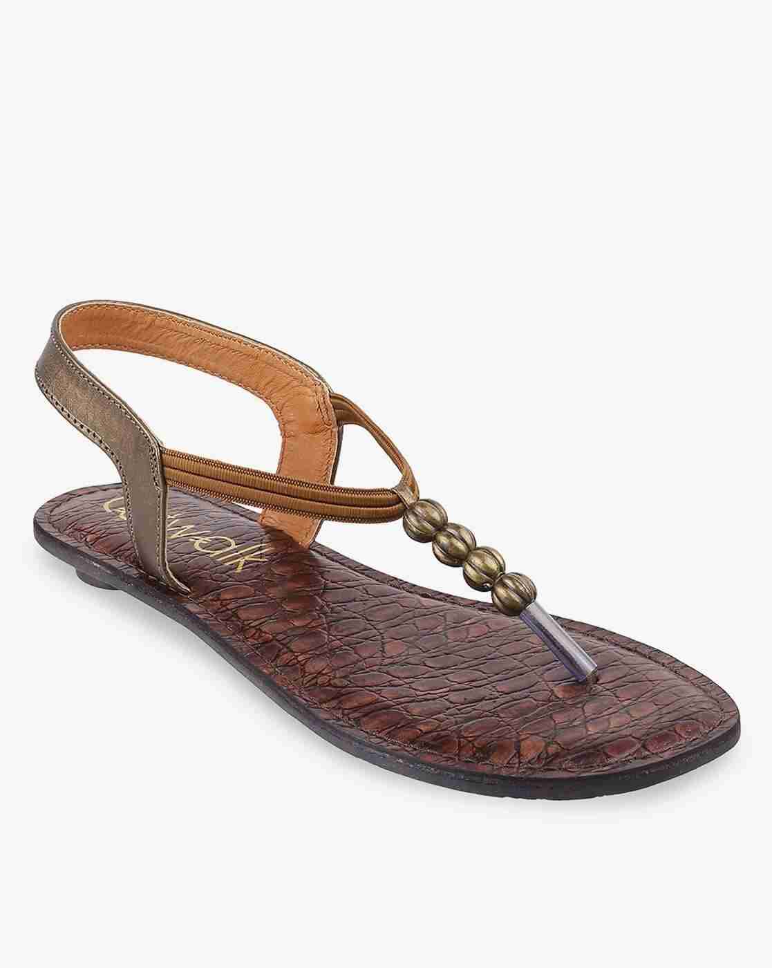 Women Croc-Embossed Slingback Sandals