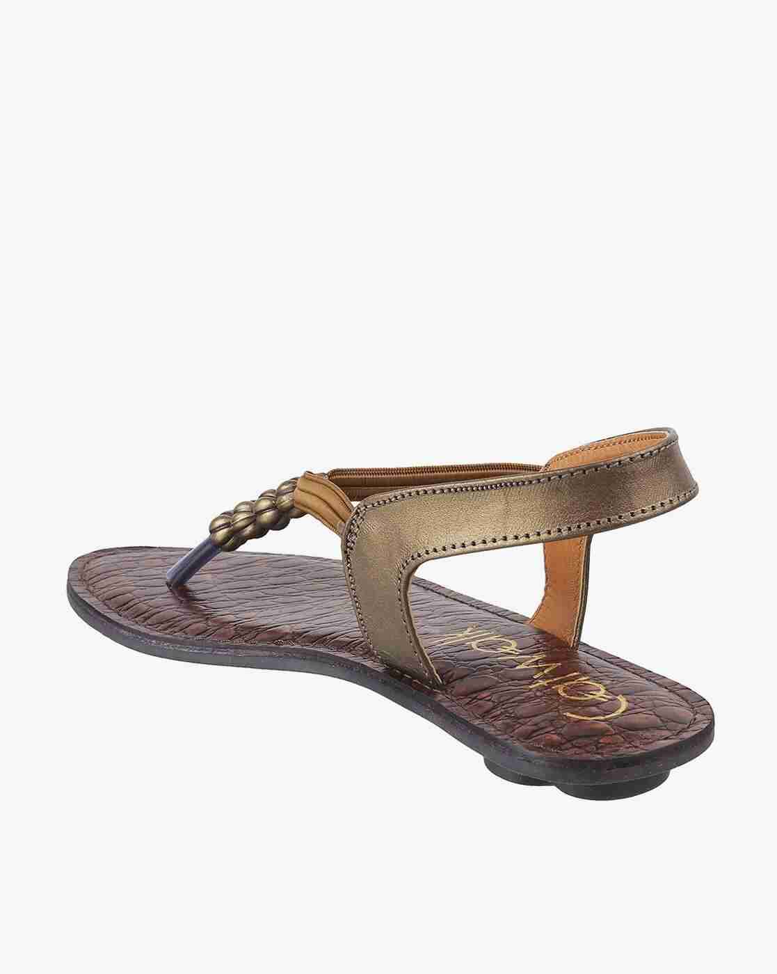Women Croc-Embossed Slingback Sandals