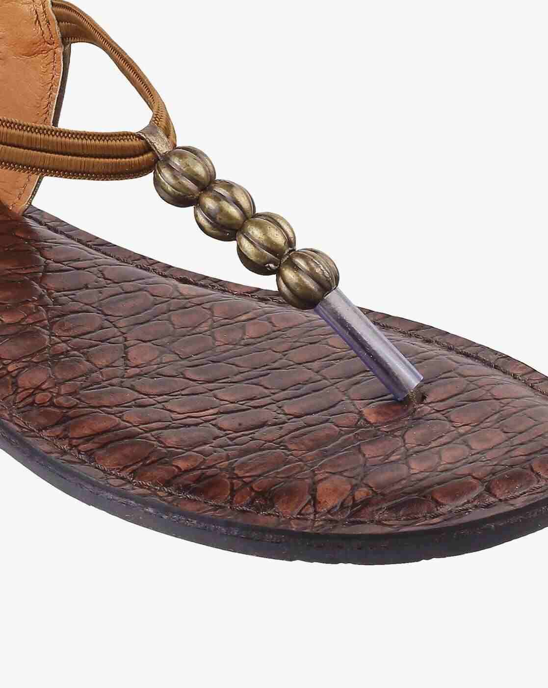 Women Croc-Embossed Slingback Sandals