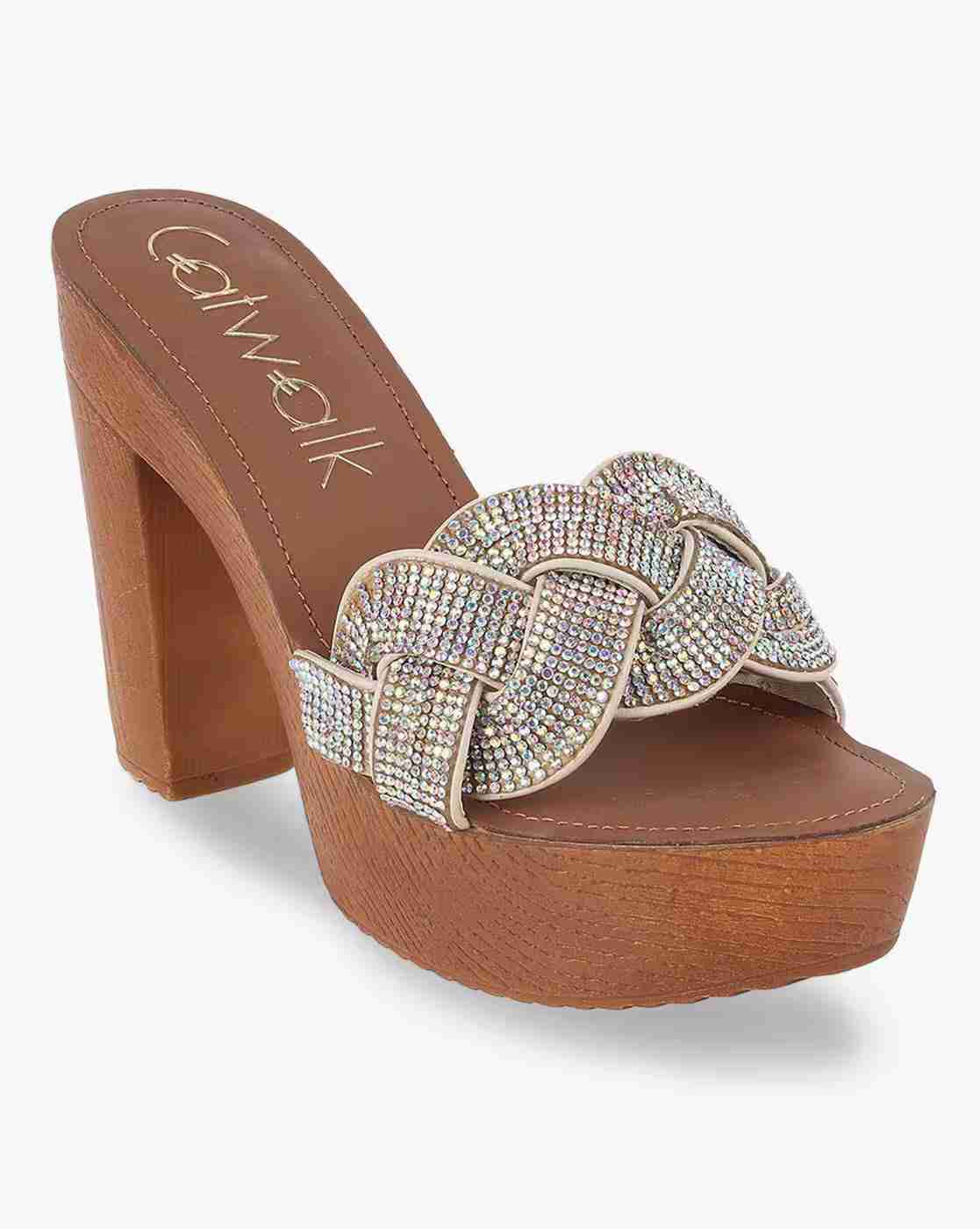 Women Embellished Chunky Heeled Sandals