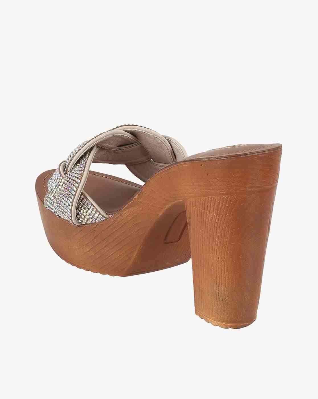 Women Embellished Chunky Heeled Sandals