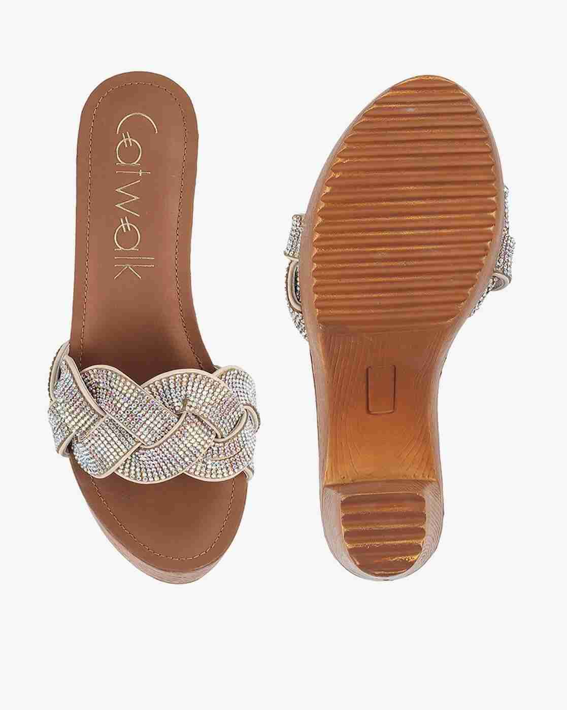 Women Embellished Chunky Heeled Sandals