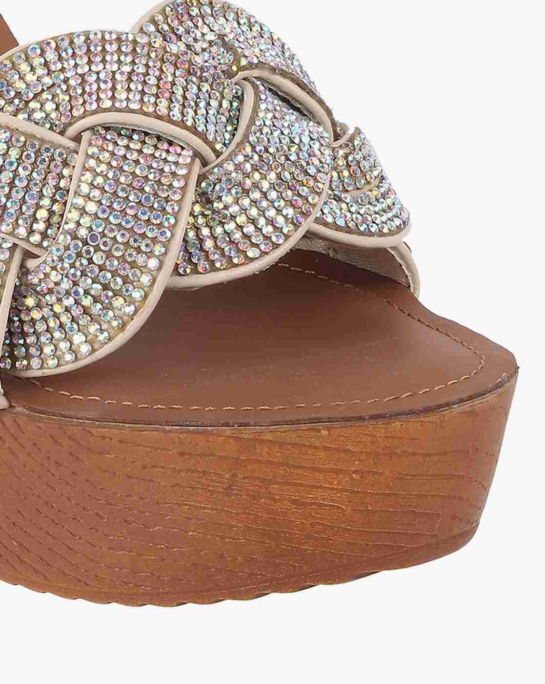 Women Embellished Chunky Heeled Sandals