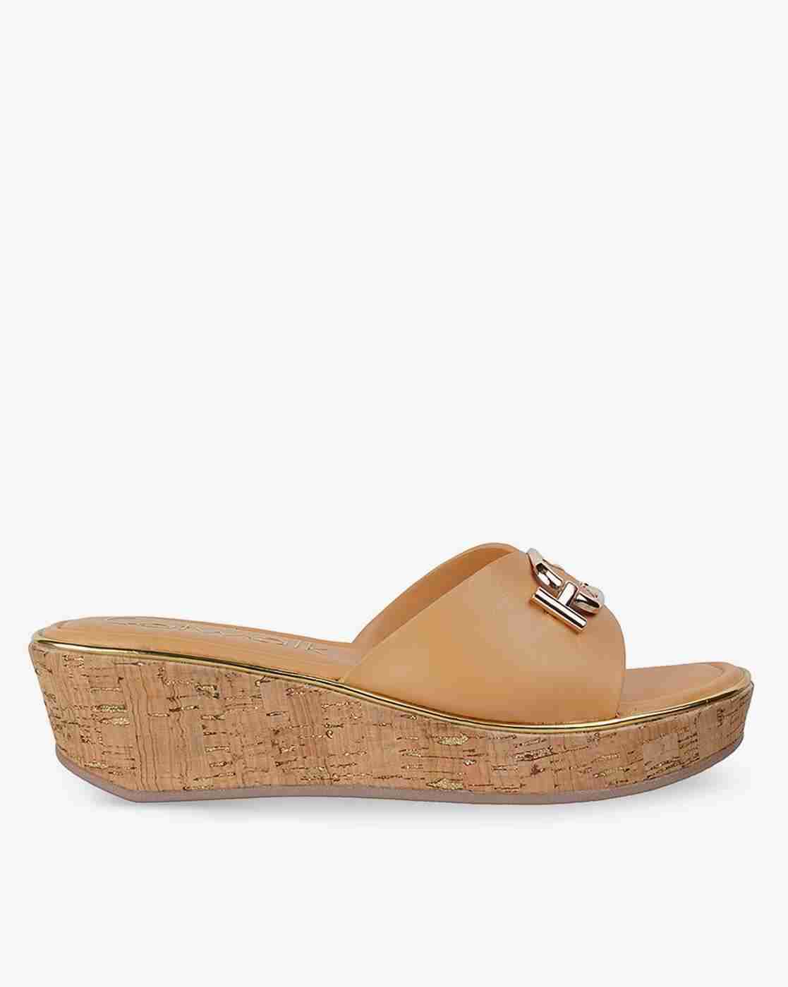 Women Wedges with Metal Accent