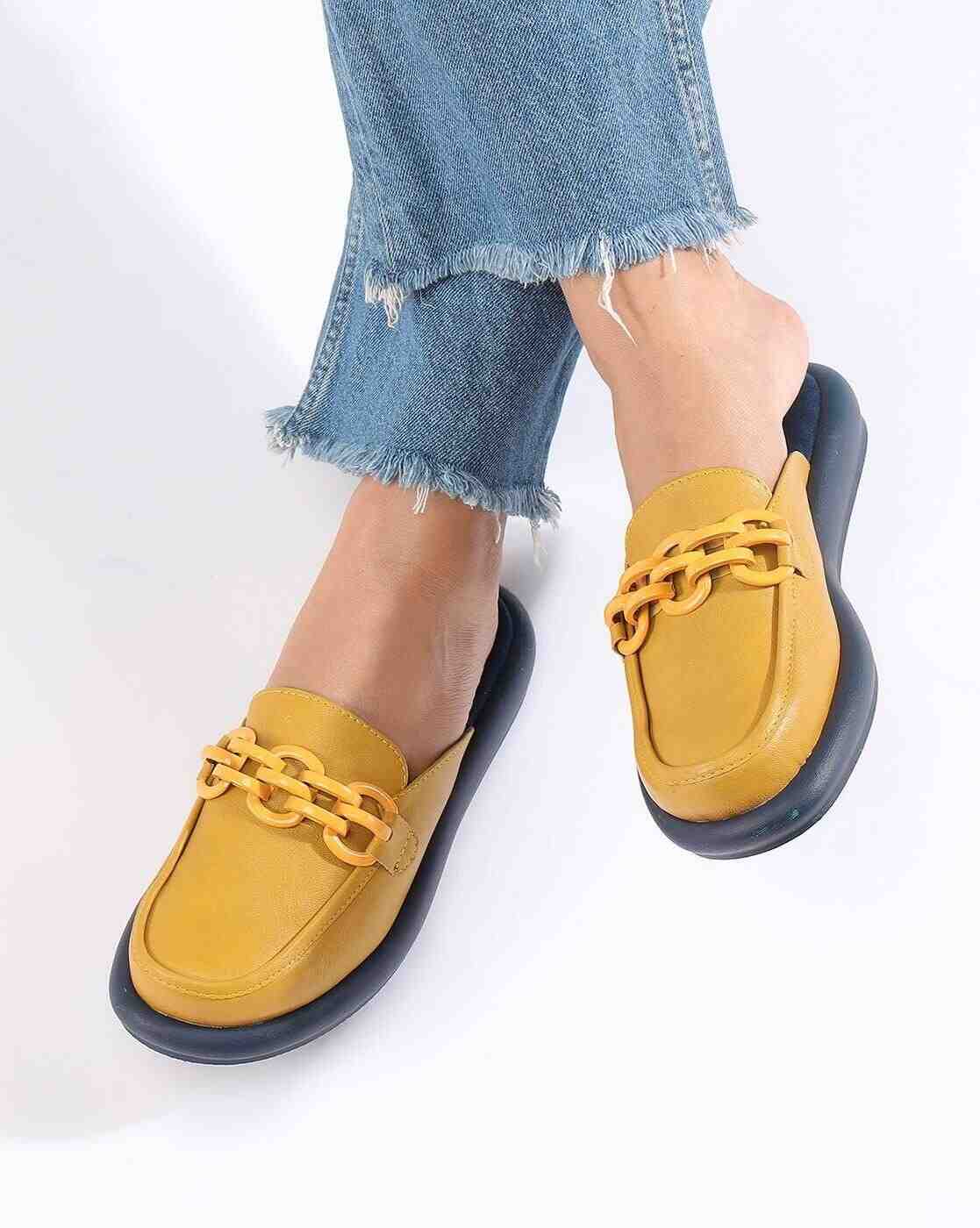 Women Colourblock Mules with Metal Accent