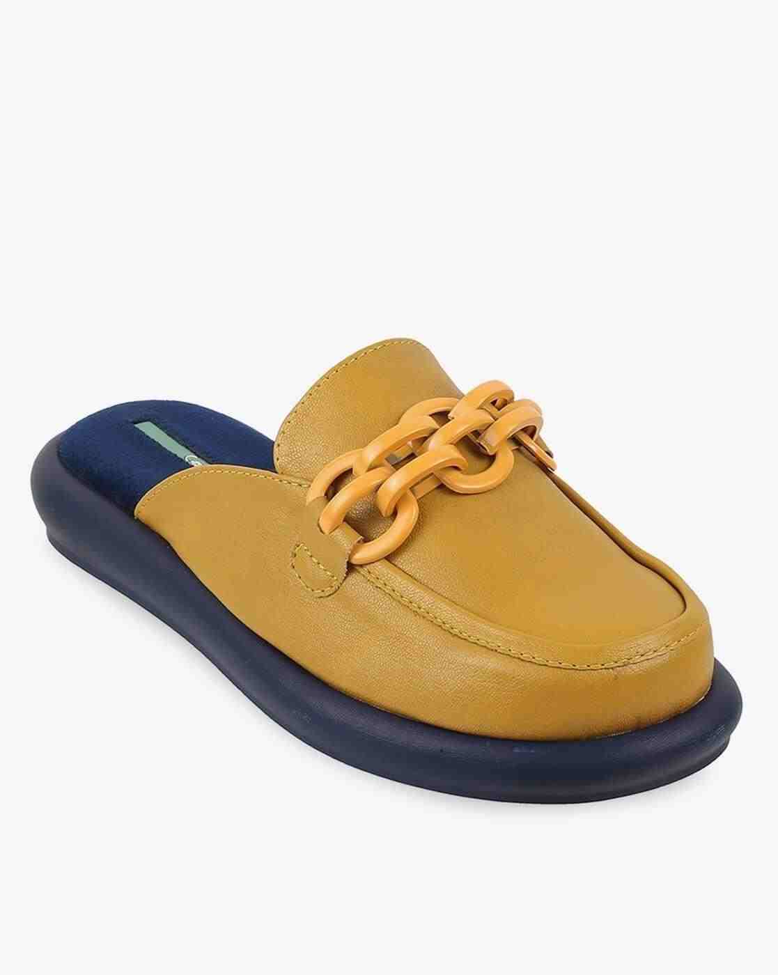 Women Colourblock Mules with Metal Accent