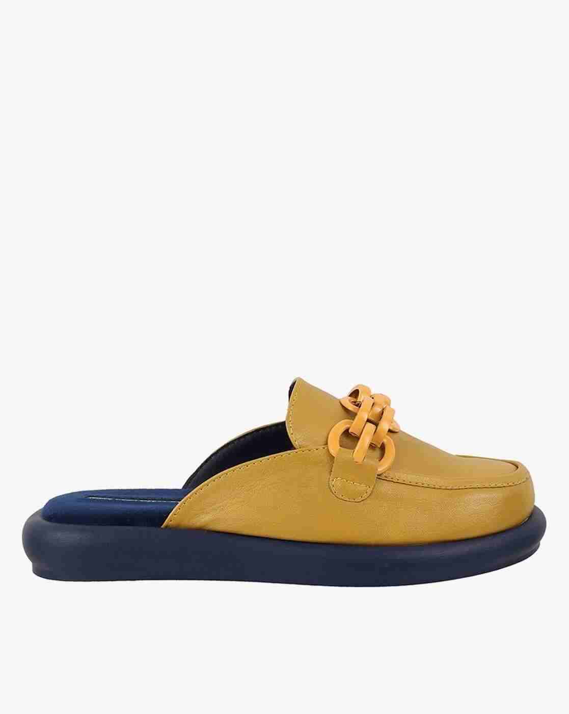 Women Colourblock Mules with Metal Accent