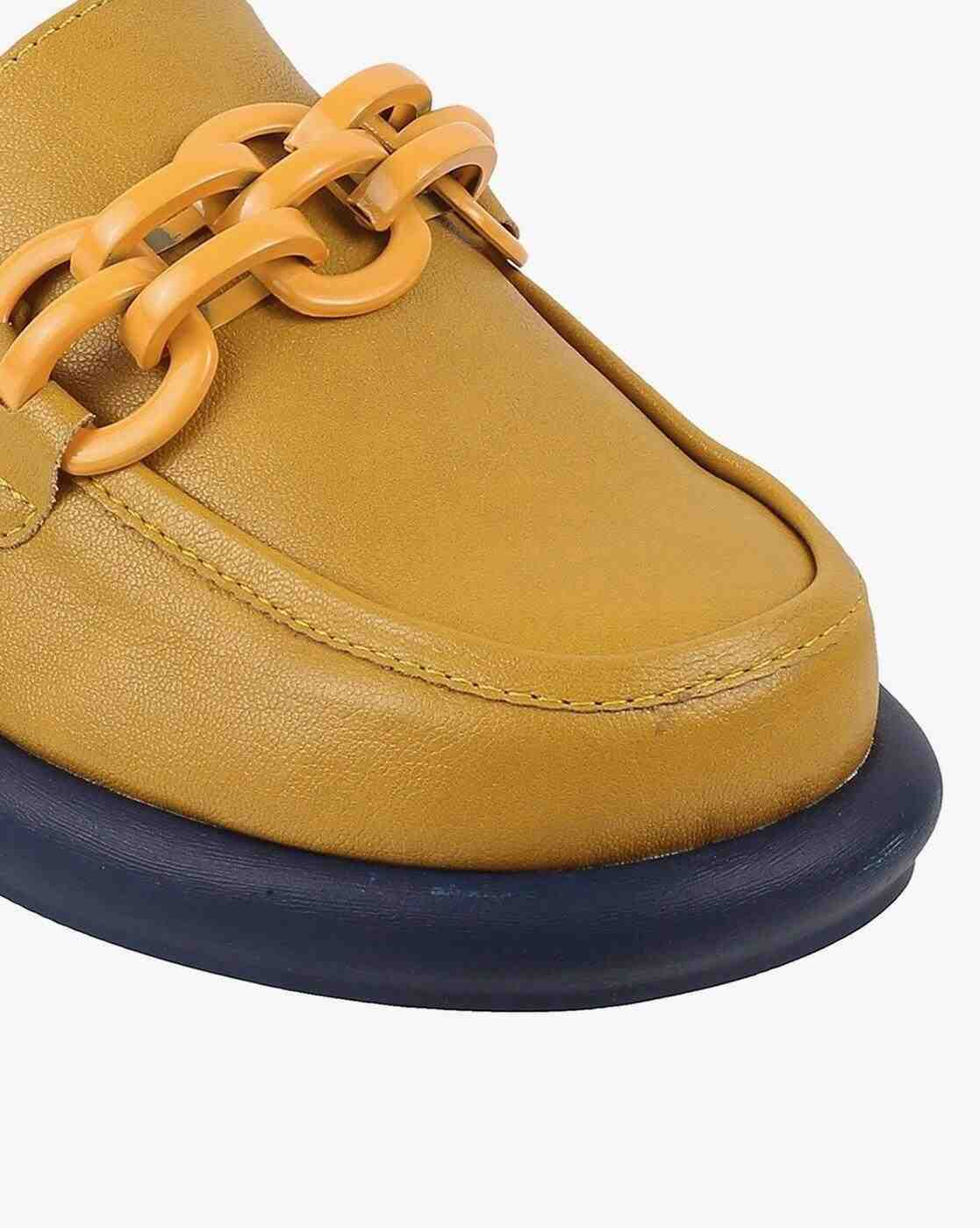 Women Colourblock Mules with Metal Accent