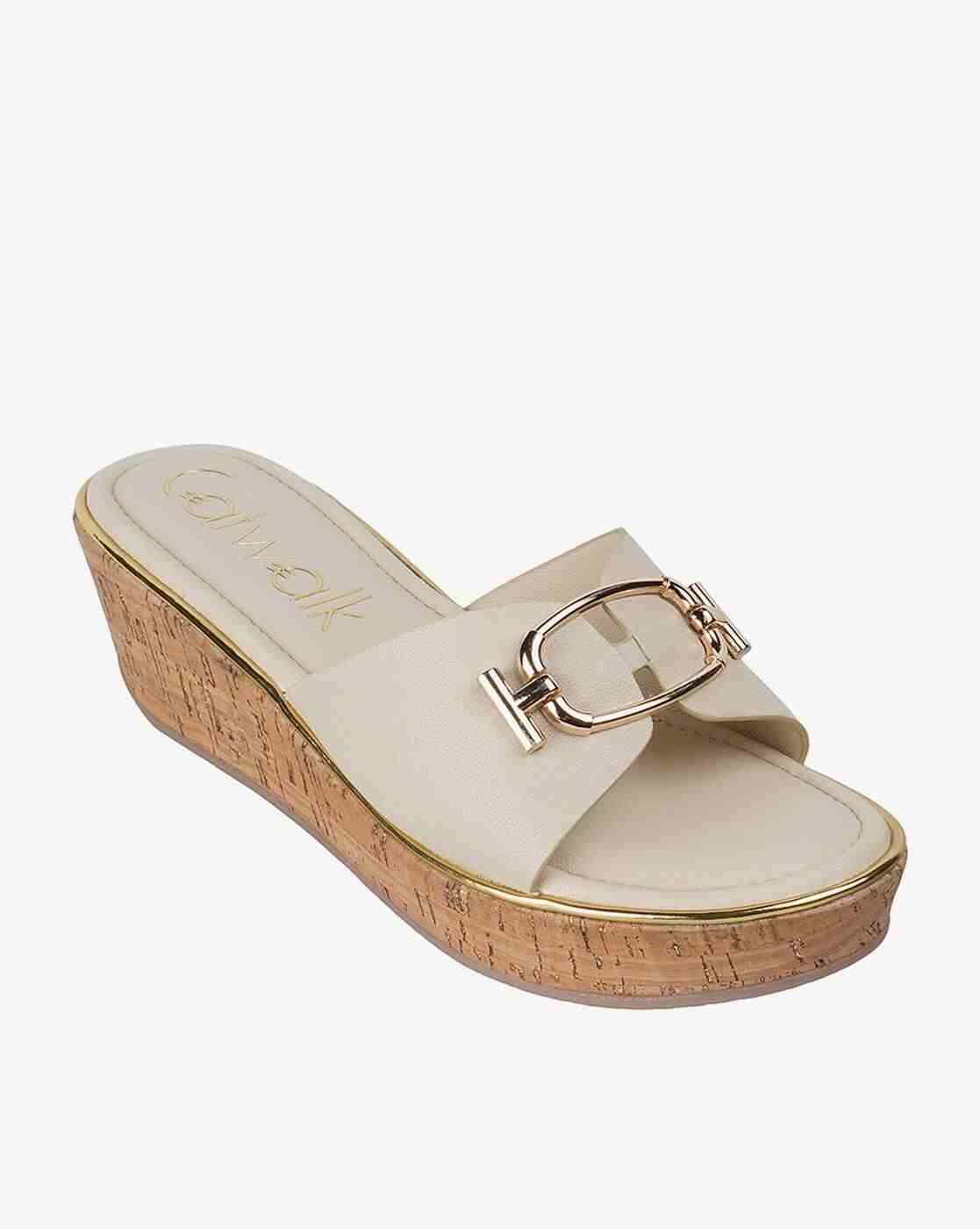 Women Wedges with Metal Accent