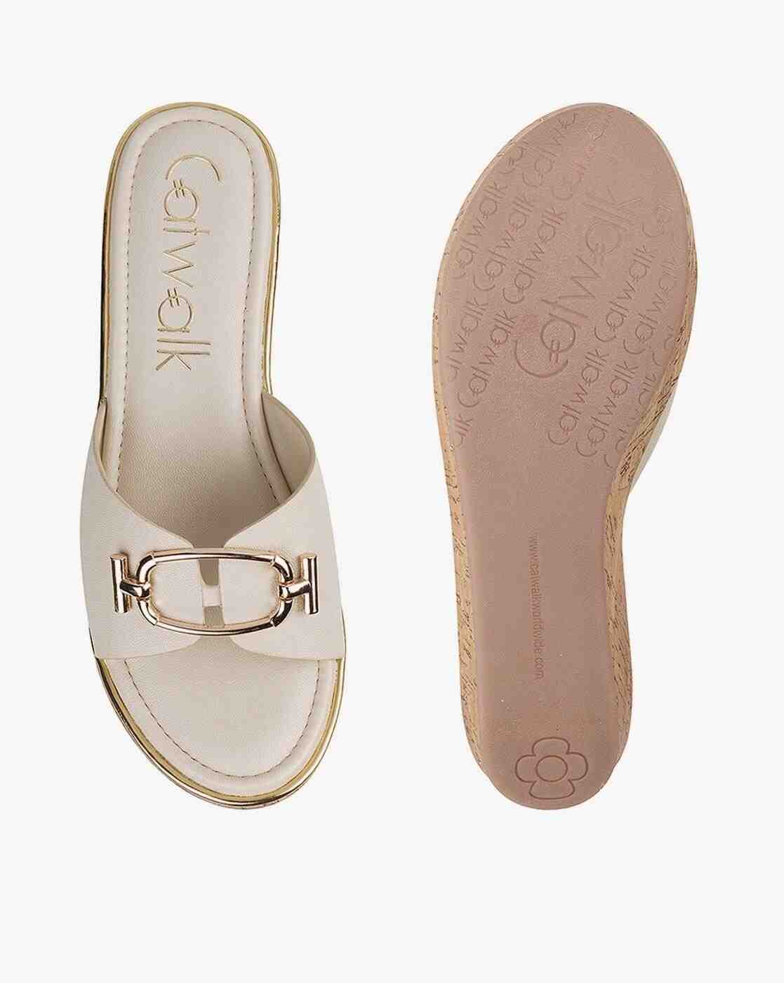 Women Wedges with Metal Accent