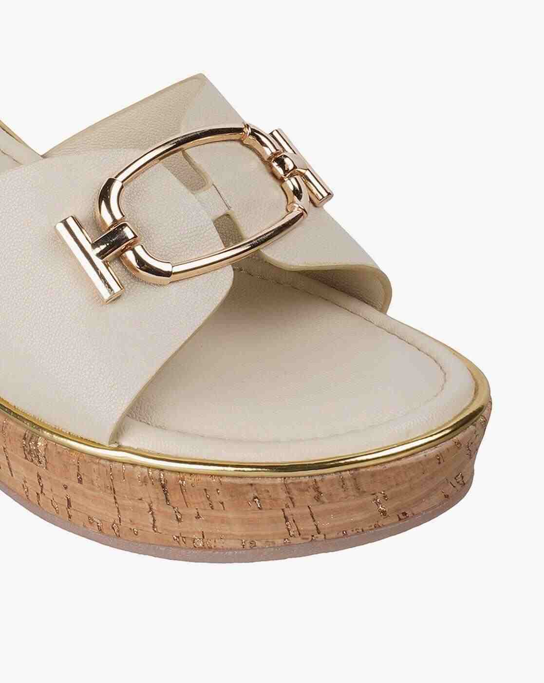 Women Wedges with Metal Accent
