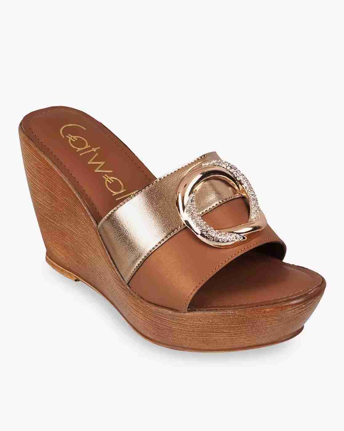 Women Wedges with Metal Accent