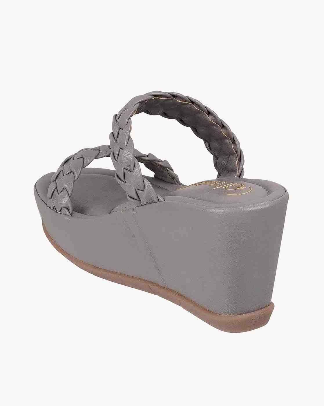 Women Braided Double-Strap Wedges