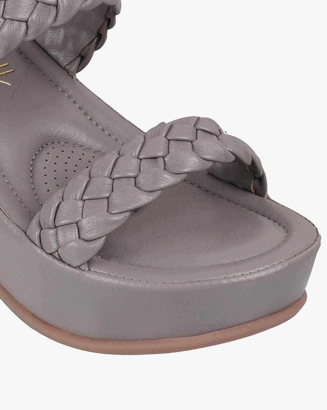 Women Braided Double-Strap Wedges