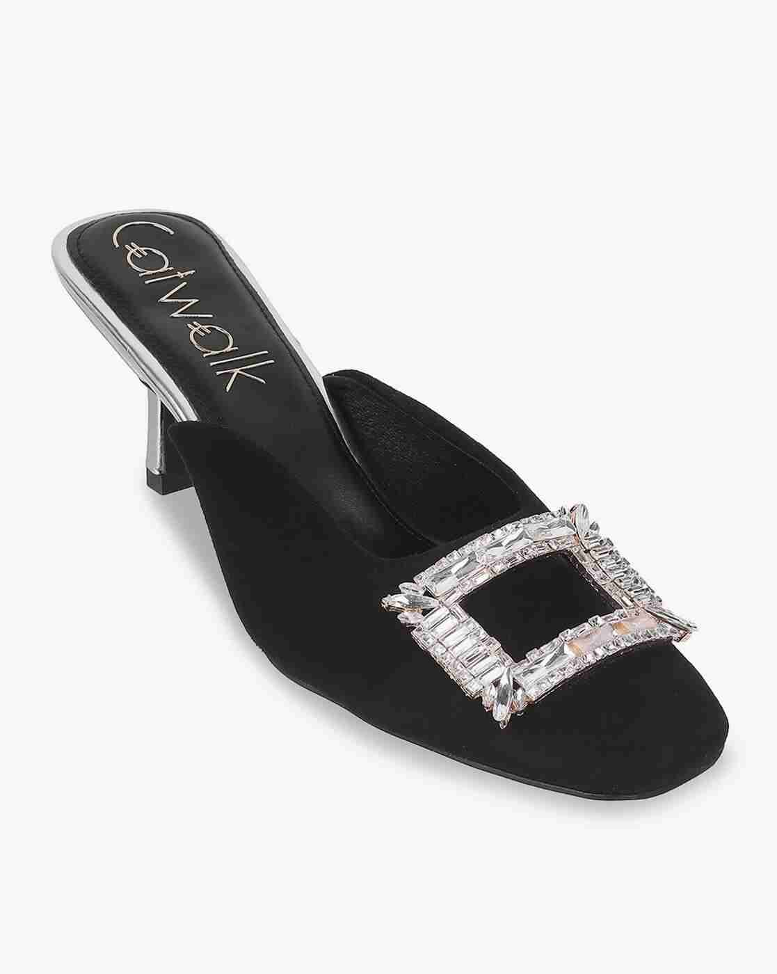 Women Embellished Kitten-Heeled Sandals
