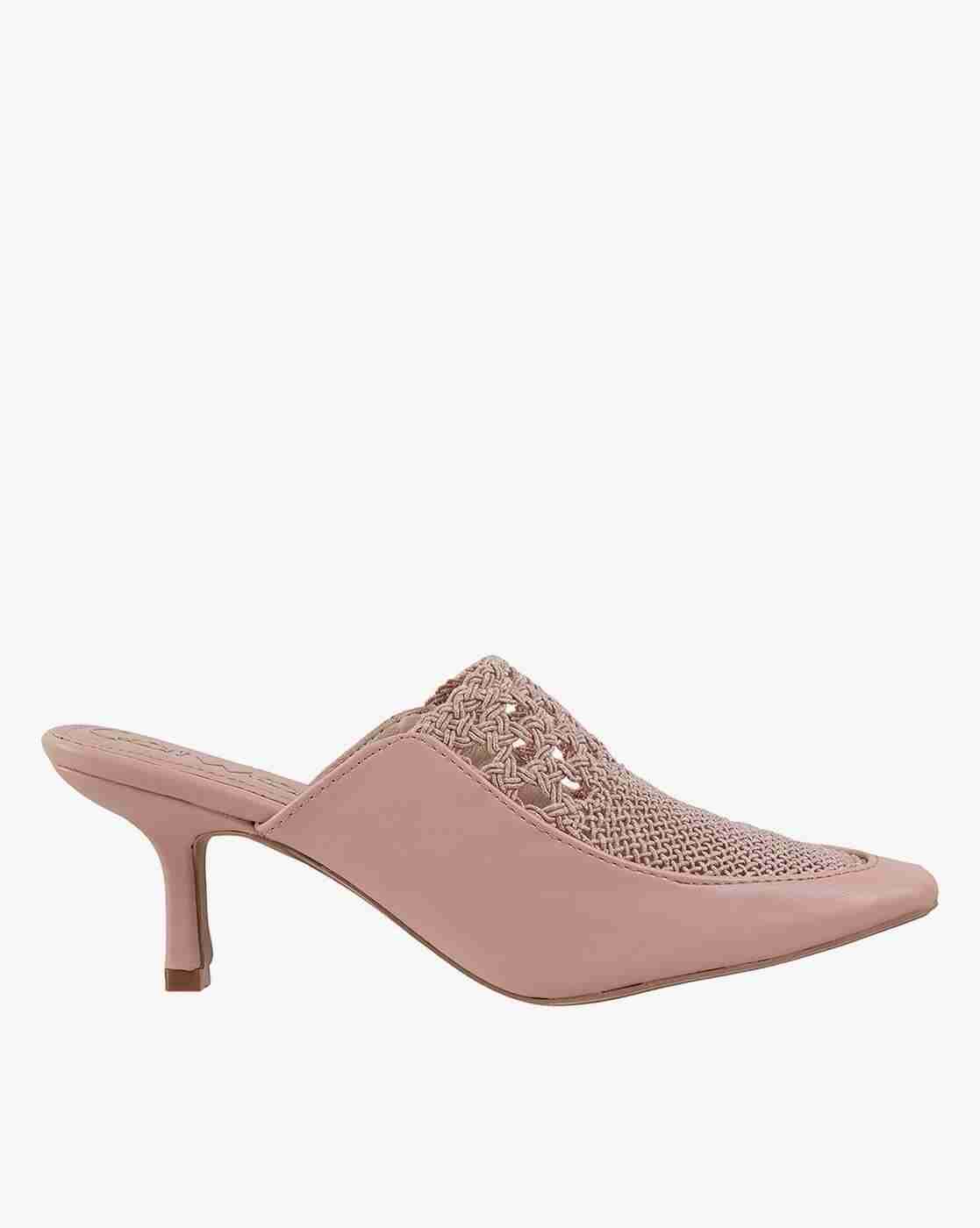Women Braided Kitten-Heeled Sandals