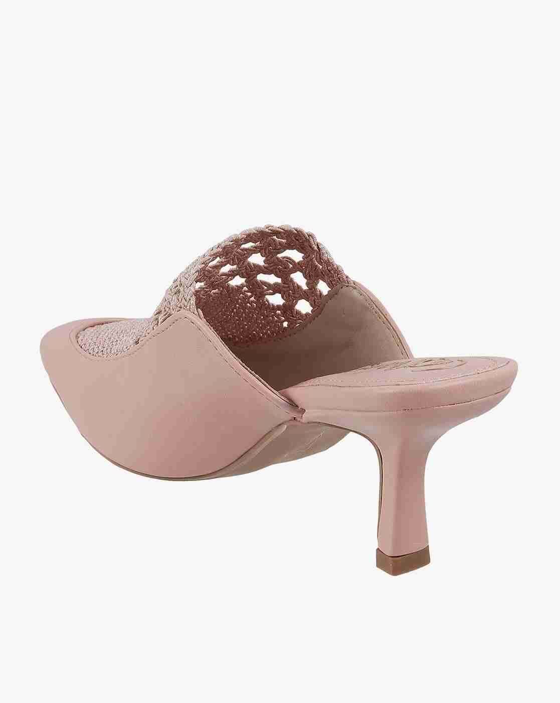 Women Braided Kitten-Heeled Sandals