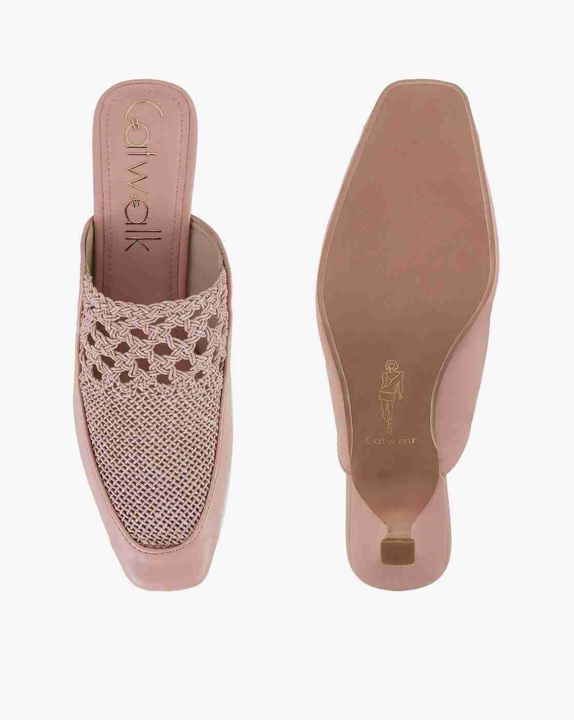 Women Braided Kitten-Heeled Sandals