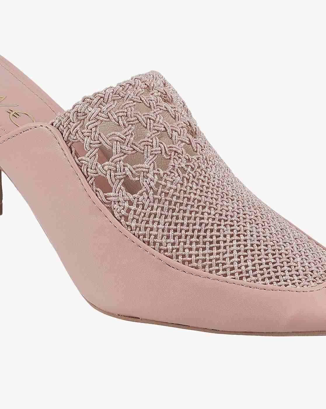 Women Braided Kitten-Heeled Sandals