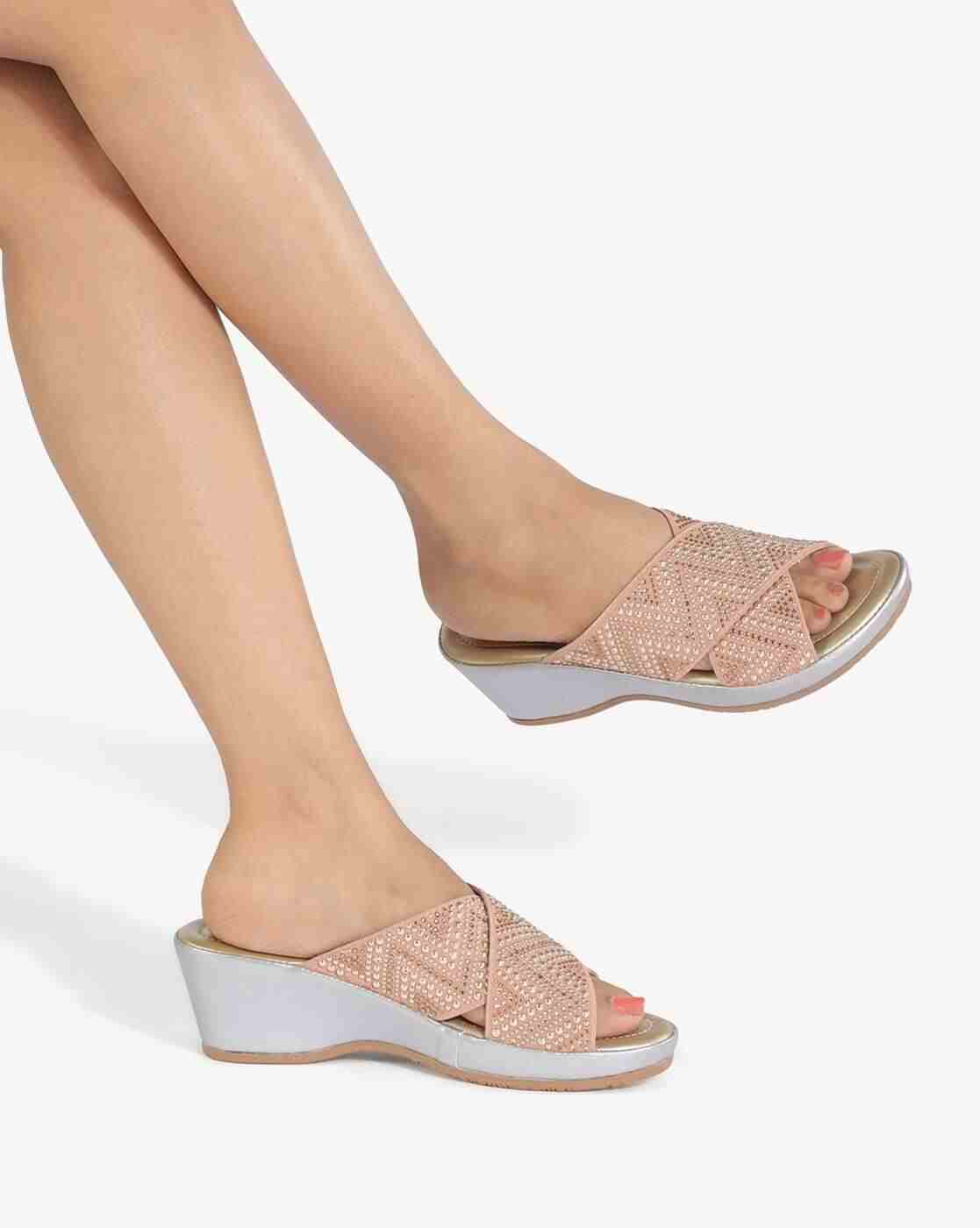 Women Embellished Slip-On Wedges