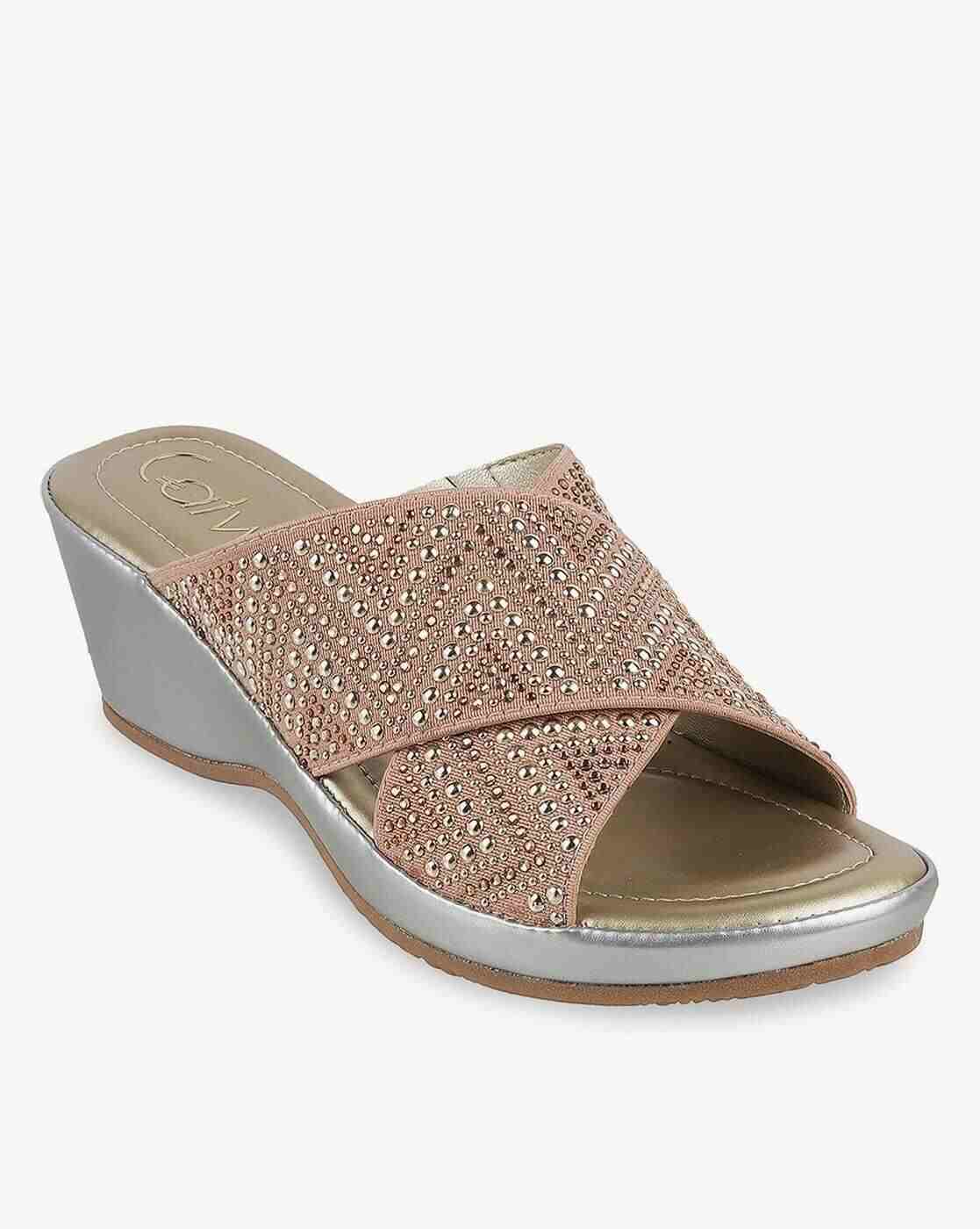 Women Embellished Slip-On Wedges
