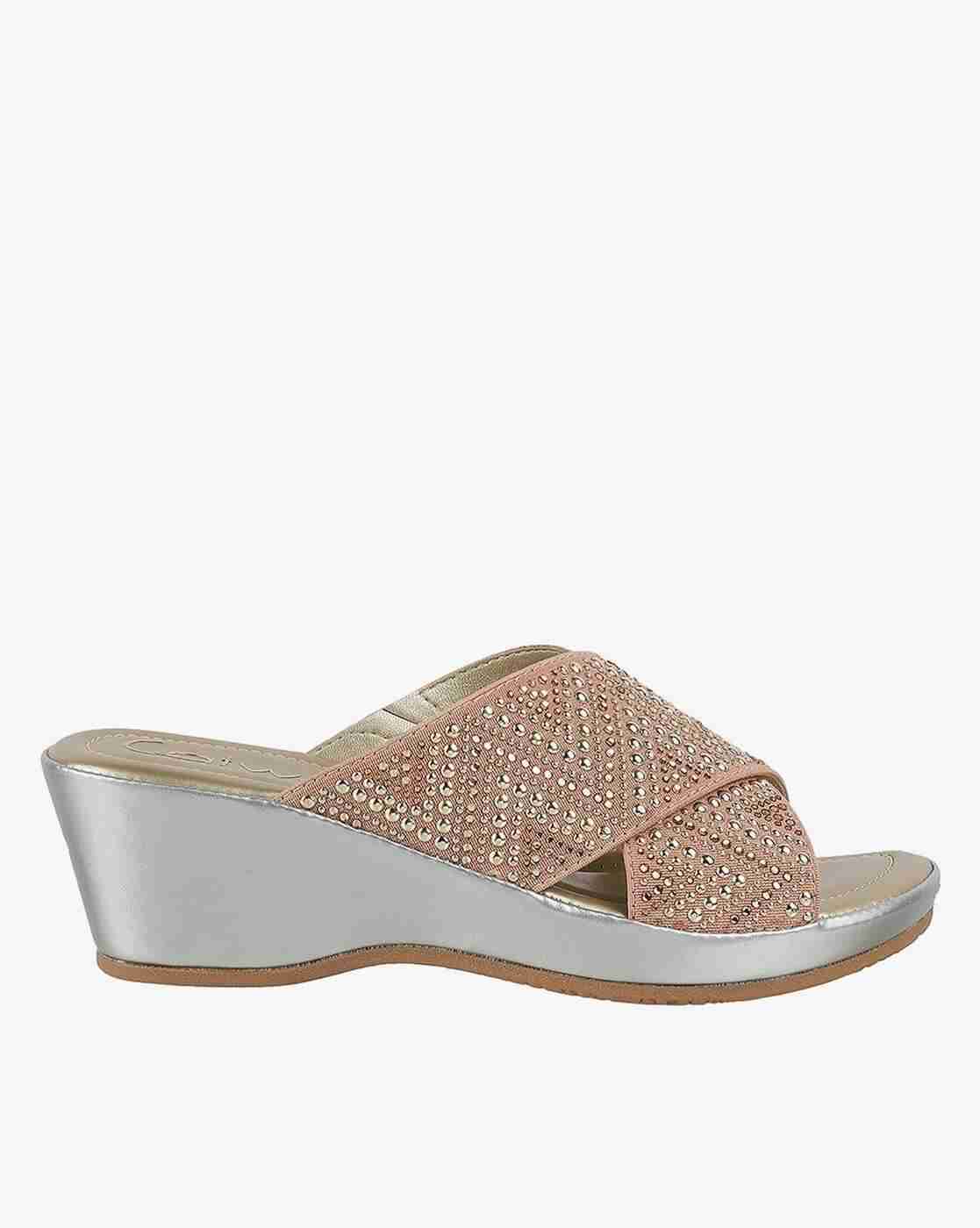 Women Embellished Slip-On Wedges