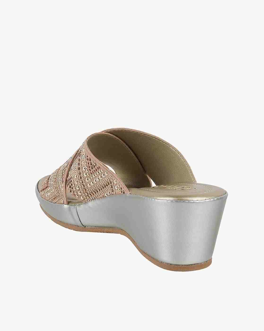 Women Embellished Slip-On Wedges