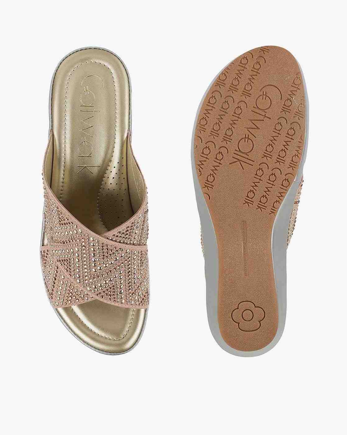 Women Embellished Slip-On Wedges