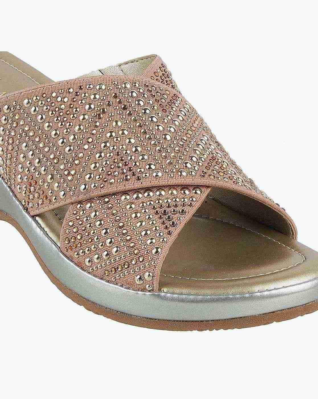 Women Embellished Slip-On Wedges