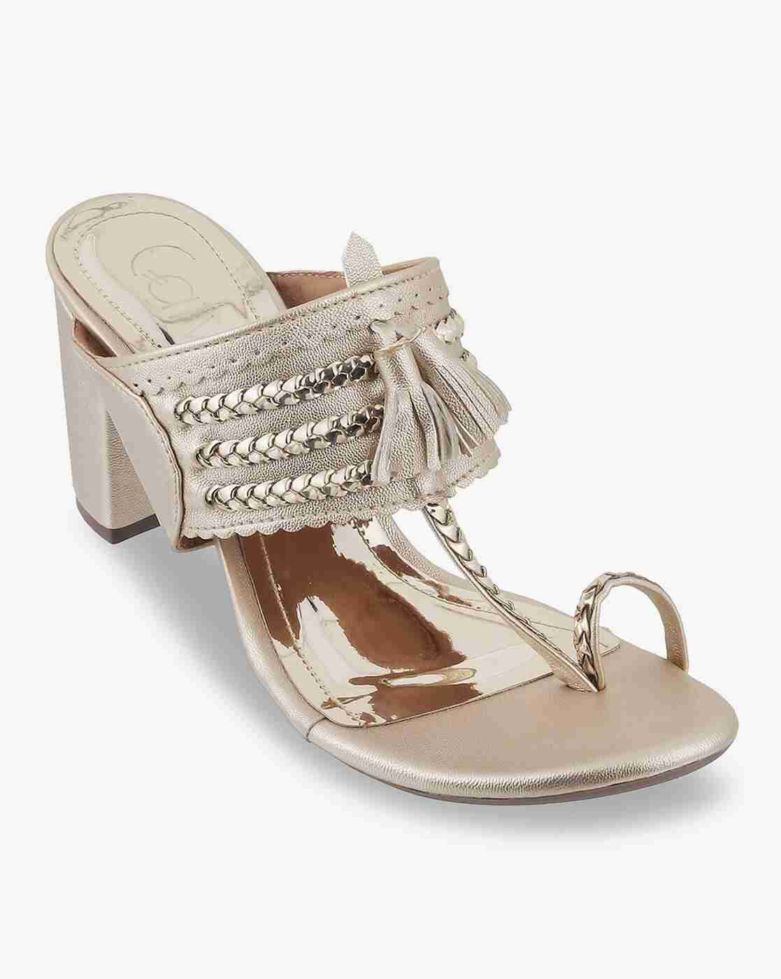 Women Toe-Ring Chunky Heeled Sandals