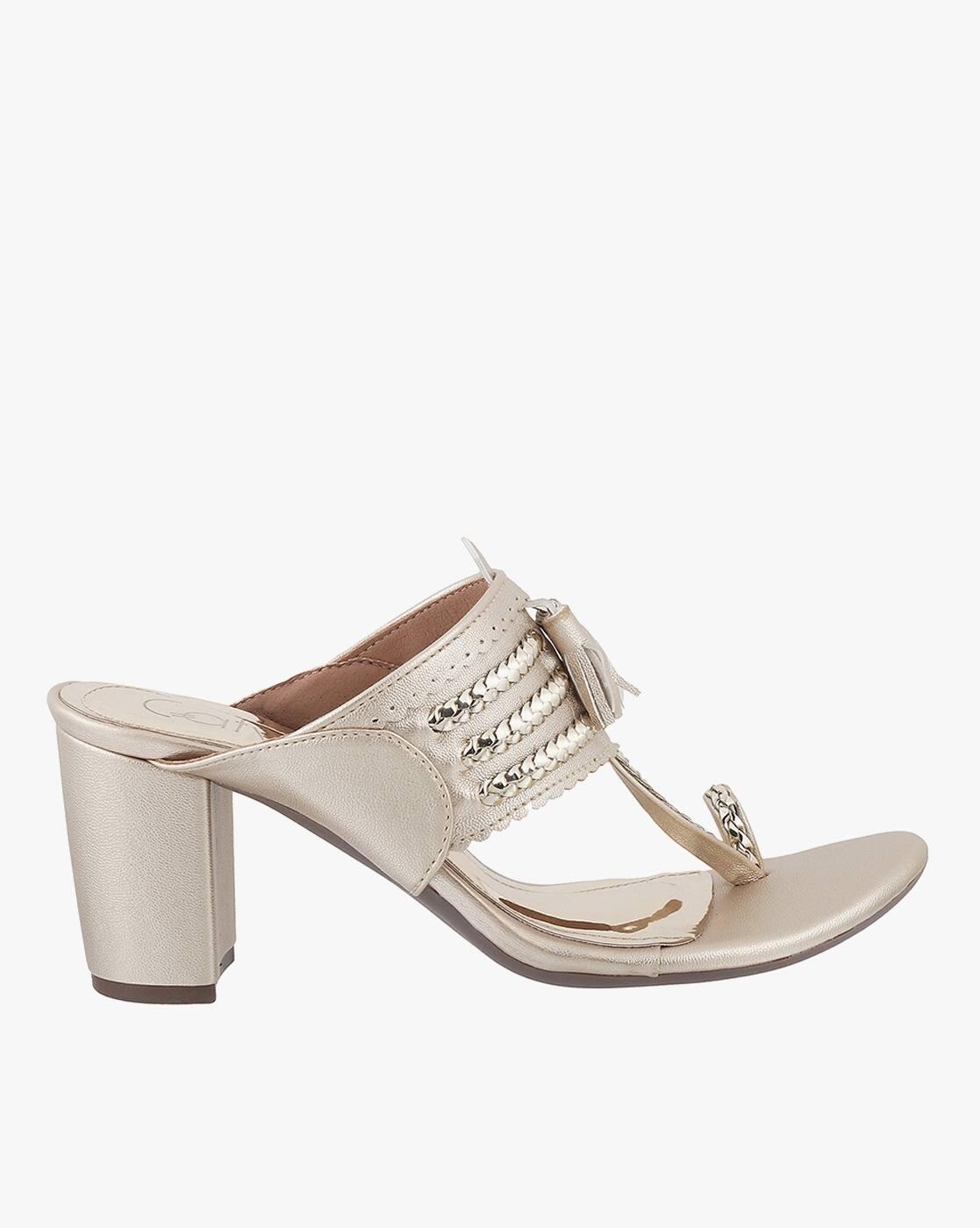 Women Toe-Ring Chunky Heeled Sandals