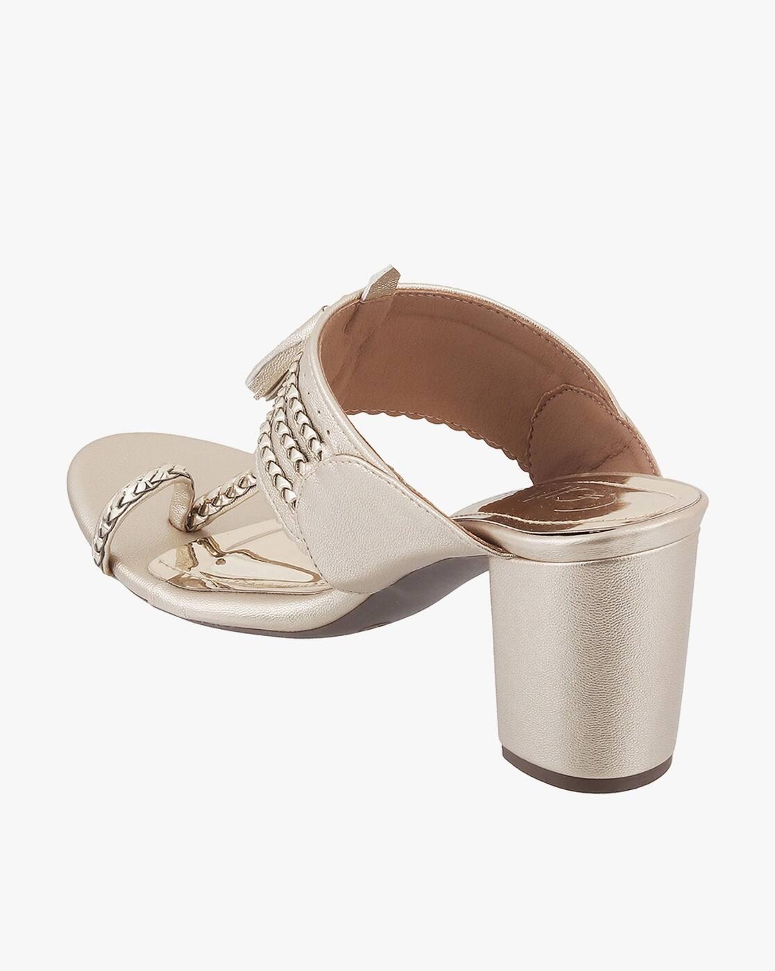 Women Toe-Ring Chunky Heeled Sandals