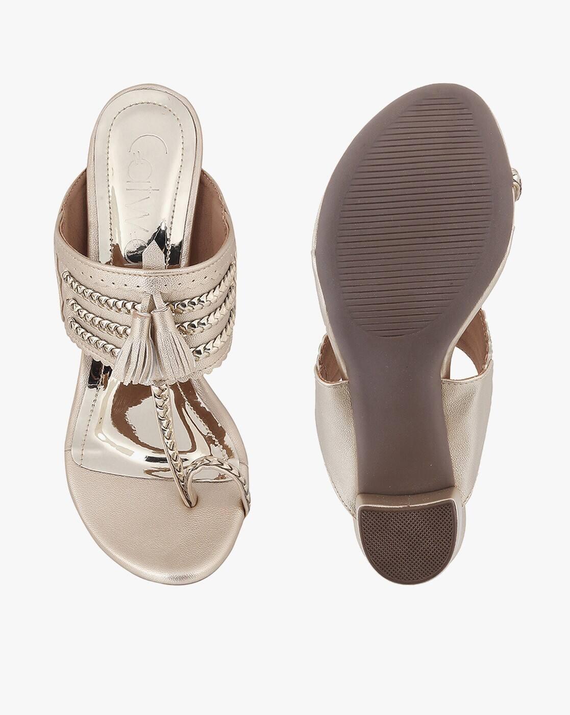 Women Toe-Ring Chunky Heeled Sandals