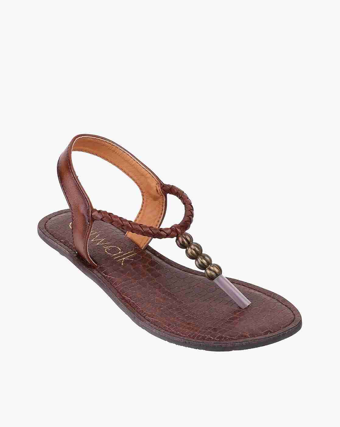 Women Braided T-Strap Slingback Flats