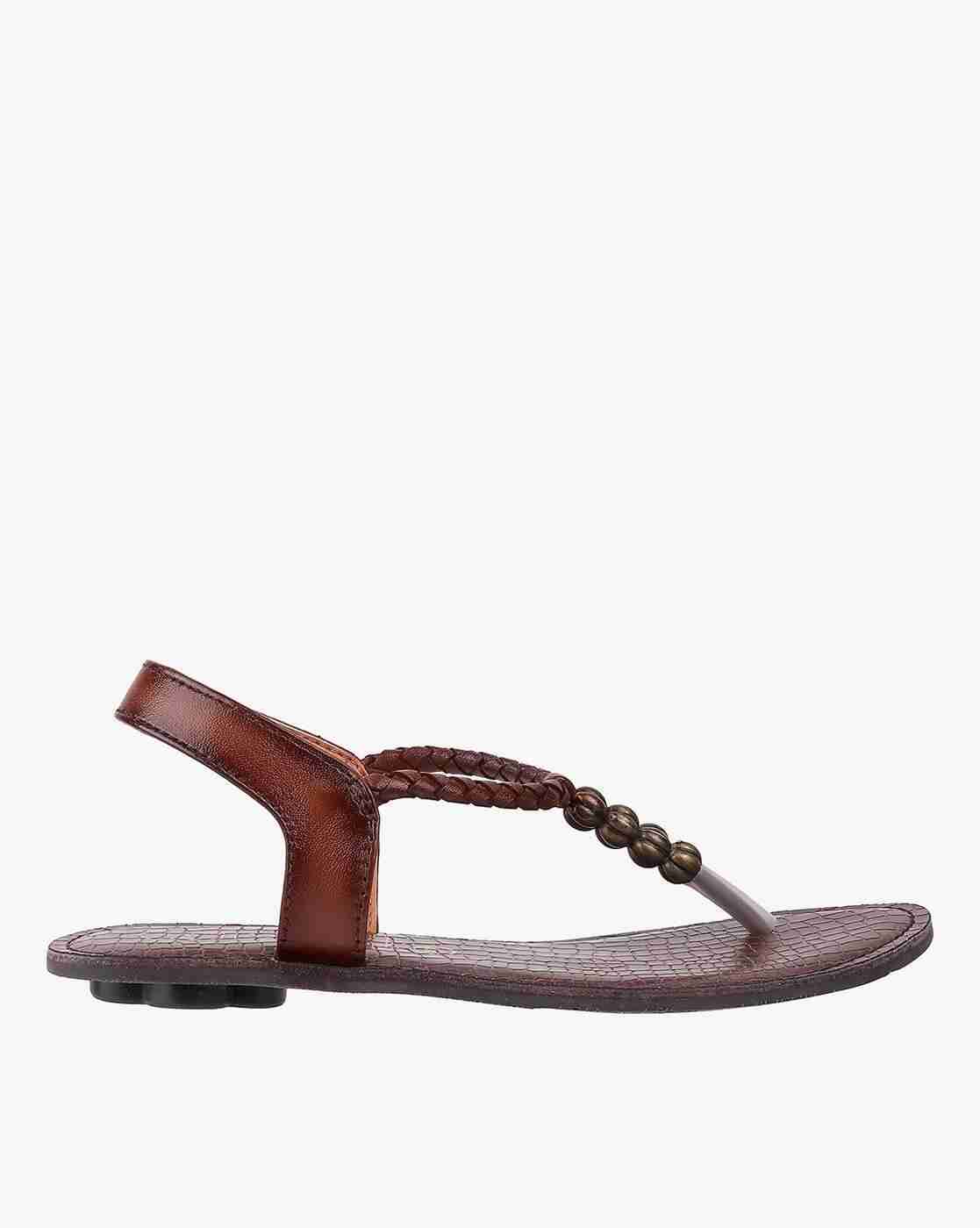 Women Braided T-Strap Slingback Flats