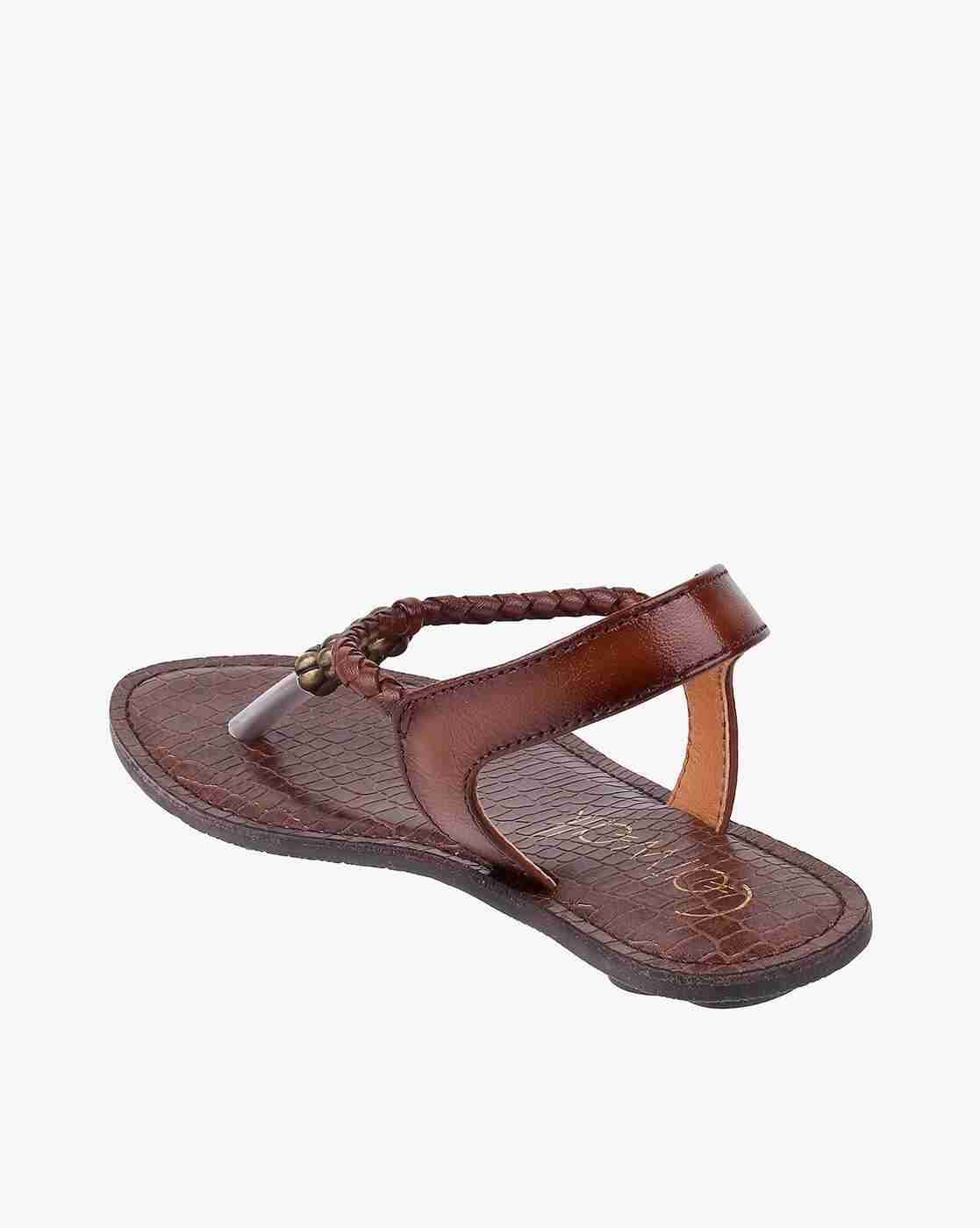Women Braided T-Strap Slingback Flats