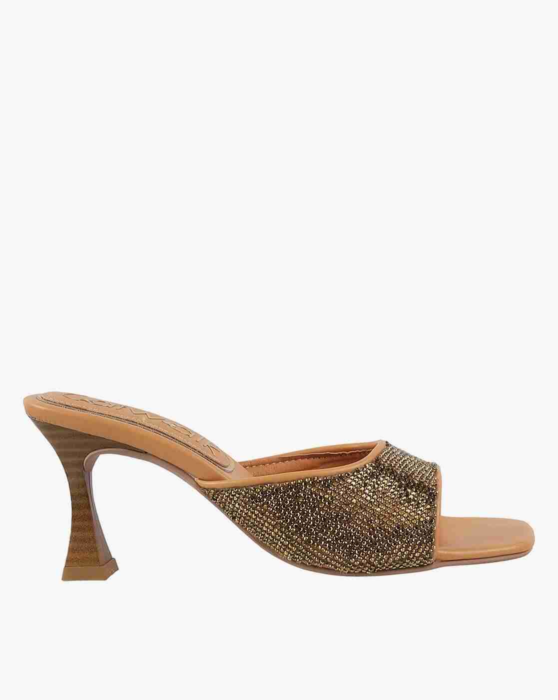 Women Embellished Kitten-Heeled Sandals