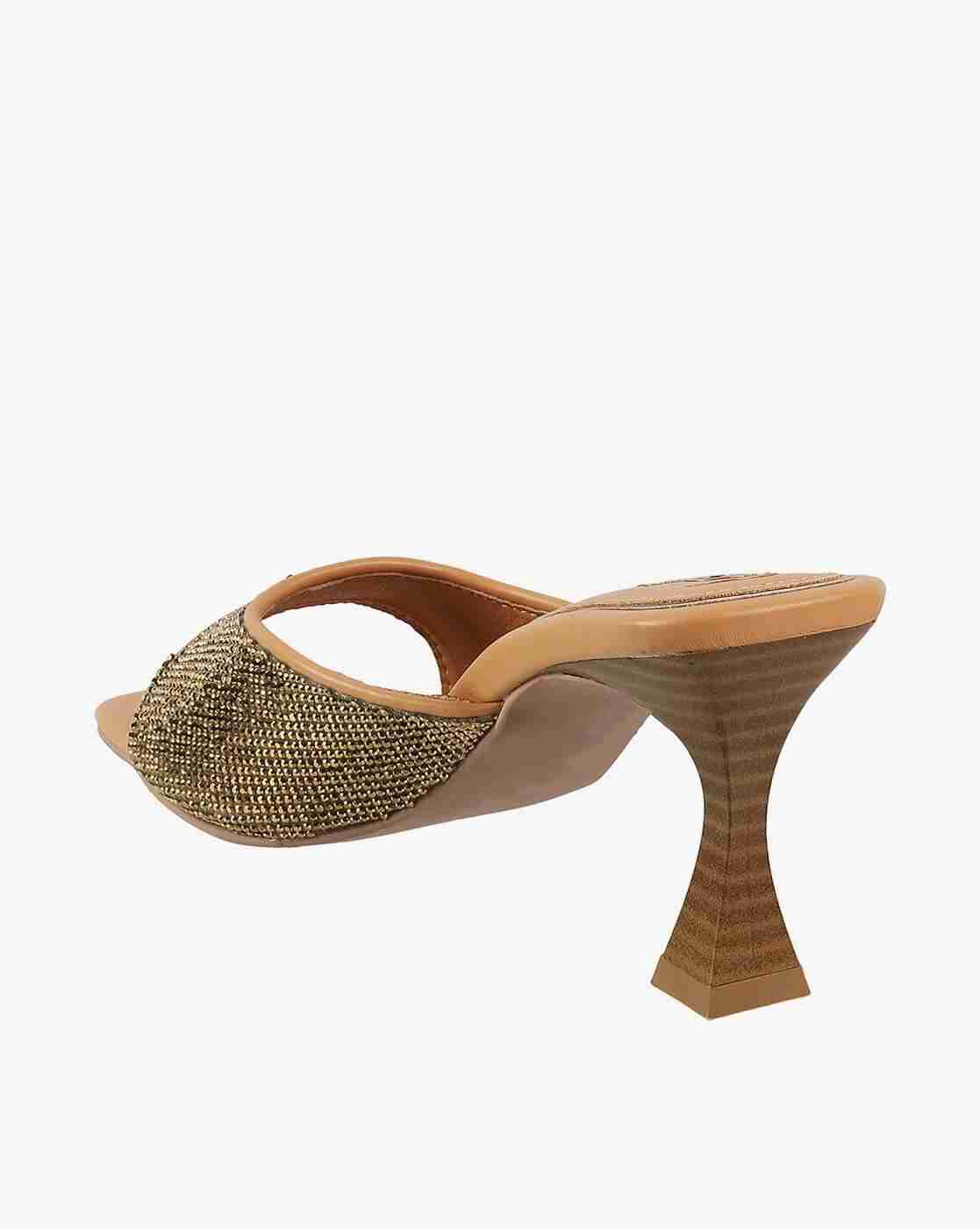 Women Embellished Kitten-Heeled Sandals