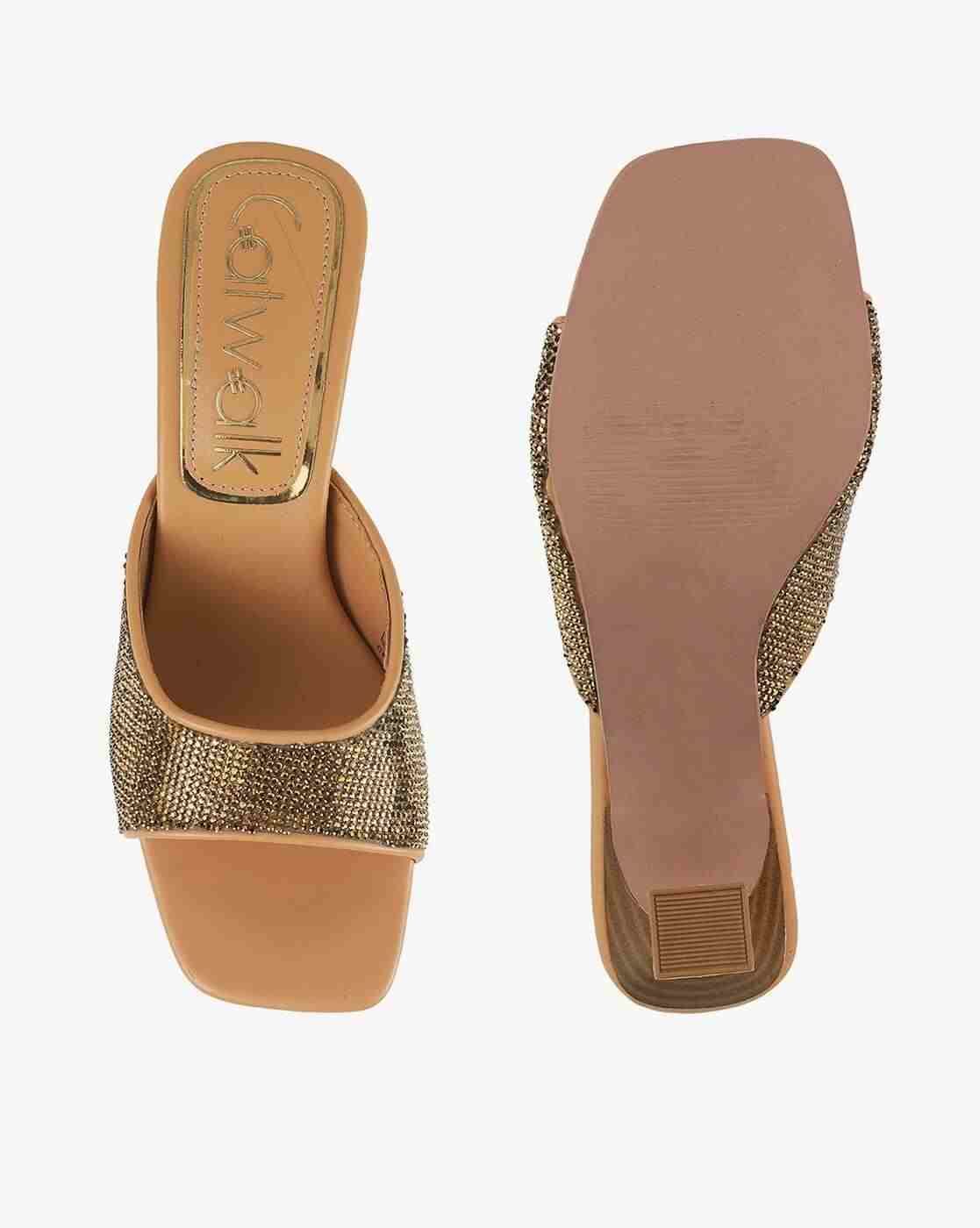 Women Embellished Kitten-Heeled Sandals
