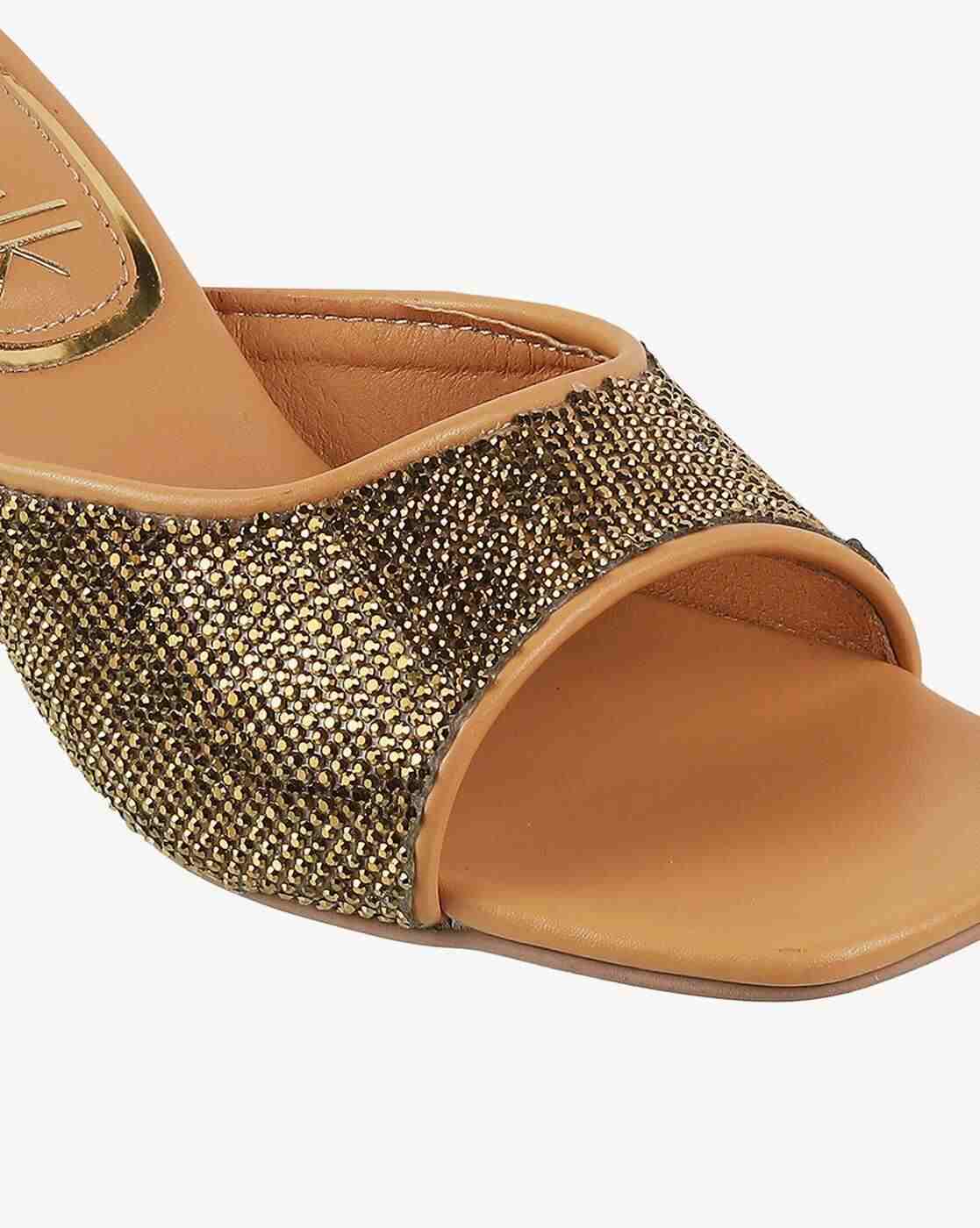Women Embellished Kitten-Heeled Sandals