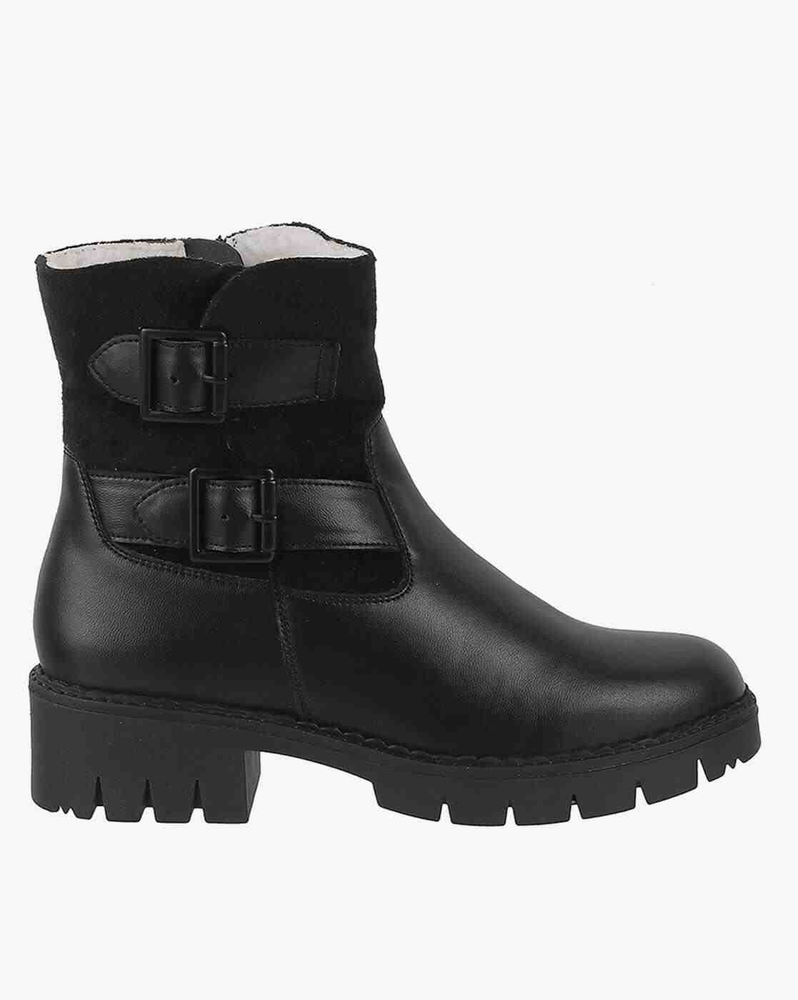 Women Block-Heeled Ankle-Length Boots