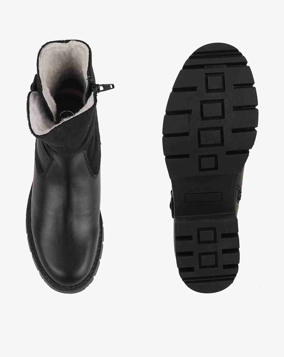 Women Block-Heeled Ankle-Length Boots