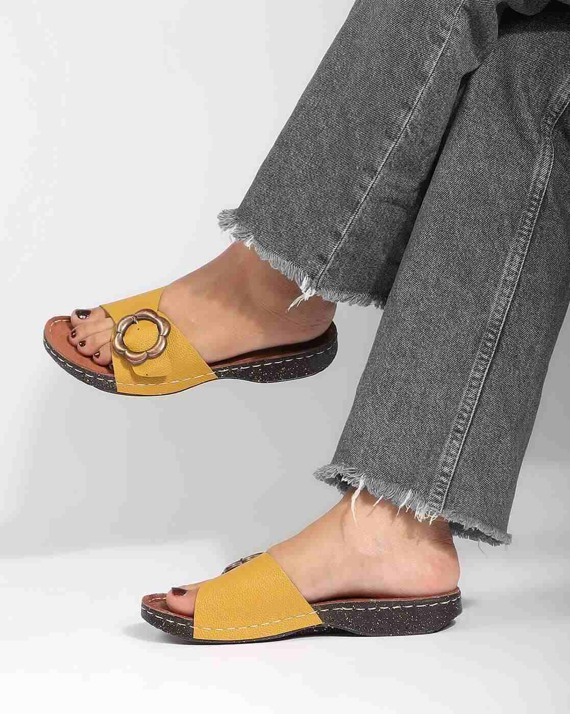 Women Brand Print Open-Toe Platforms