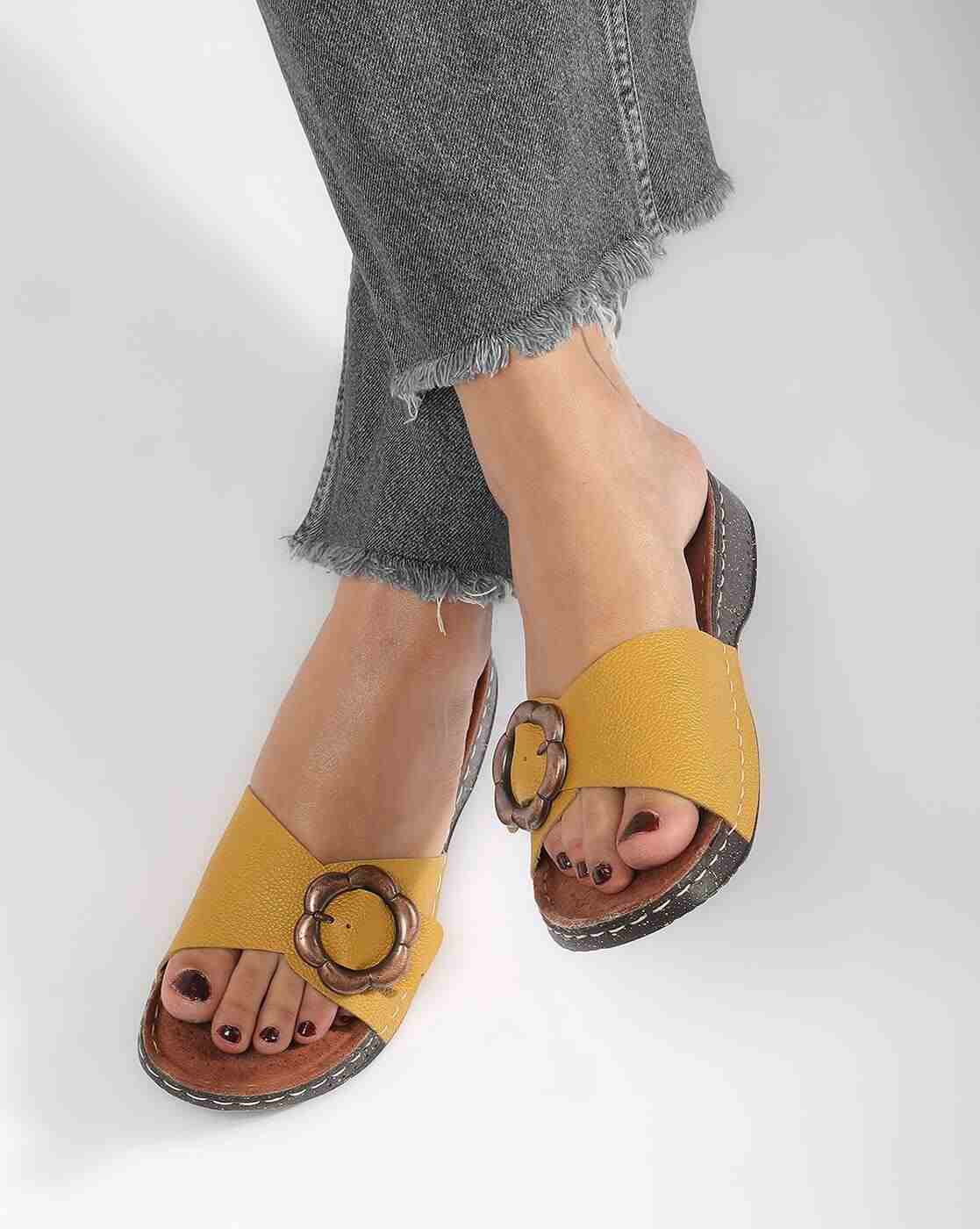 Women Brand Print Open-Toe Platforms