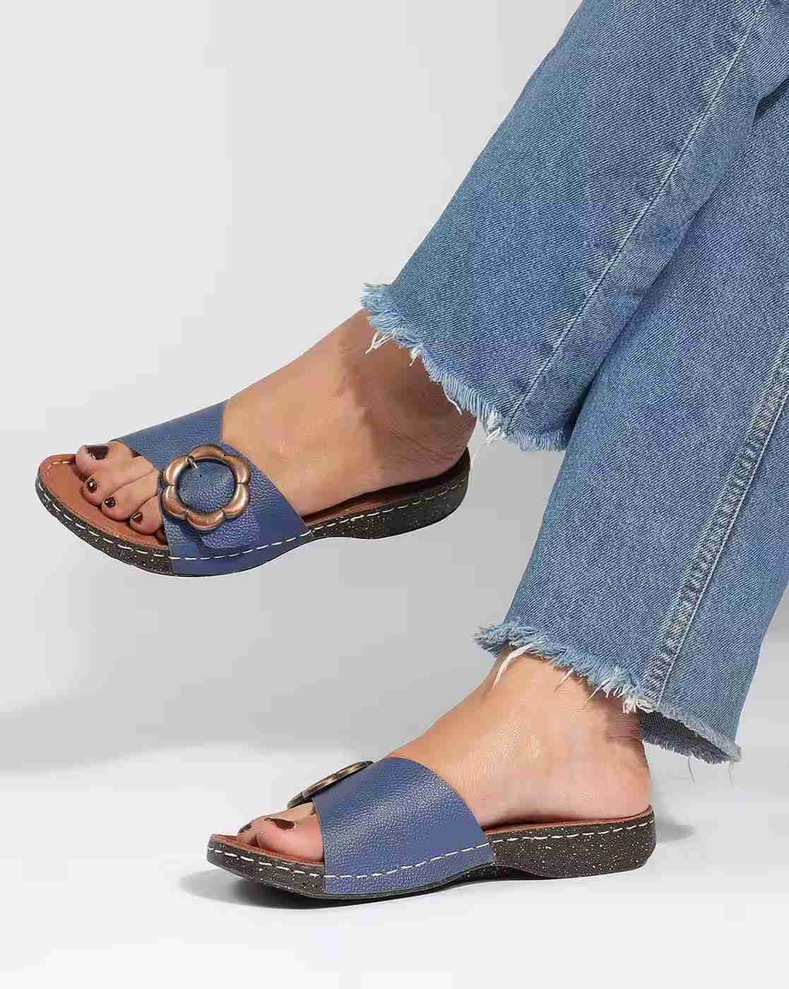 Women Brand Print Open-Toe Platforms